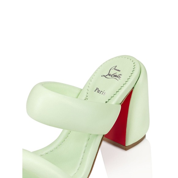Christian Louboutin Inflama Sab 85 Block Heeled Sandals in Green Sz 39 Sz 9 - Picture 5 of 8
